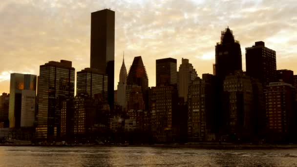 Silhouette de ville urbaine skyline — Video