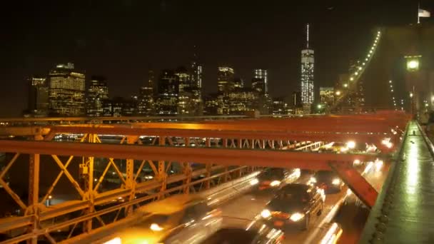 Cars crossing bridge — Stock Video