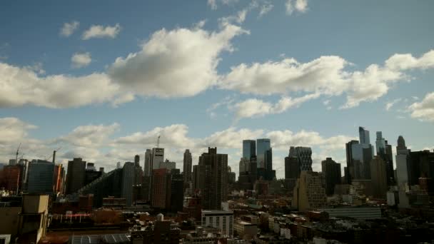 Clouds flying over metropolis city — Stock Video