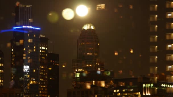 Vista panoramica della città di notte — Video Stock