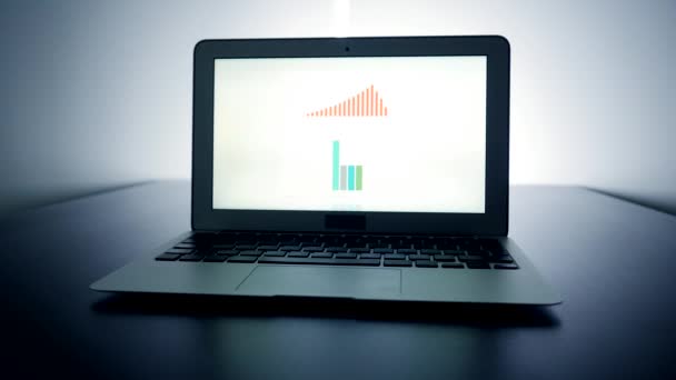 Diagramas na tela do computador portátil — Vídeo de Stock