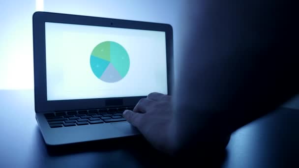 Diagrammi sullo schermo del computer portatile — Video Stock