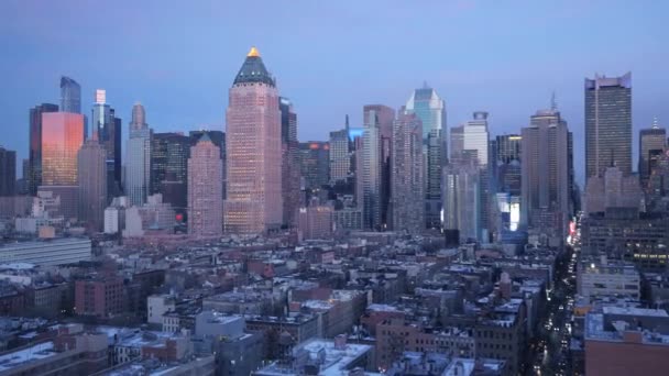 De skyline van de stad van New york city — Stockvideo