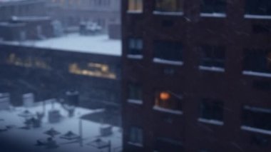 New York'ta kar binalarda