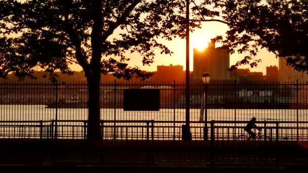 Coucher de soleil coloré en été — Video