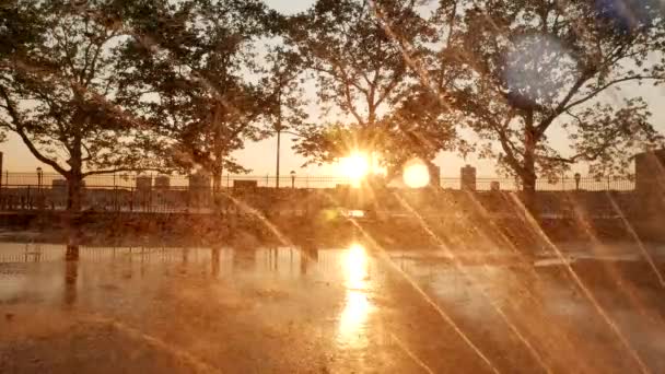 Kleurrijke zonsondergang in de zomer — Stockvideo