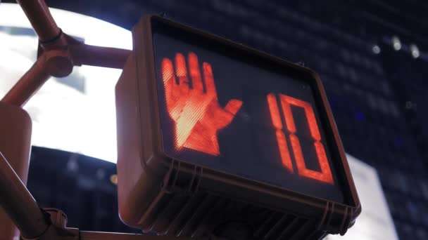 Crosswalk signaal countdown — Stockvideo