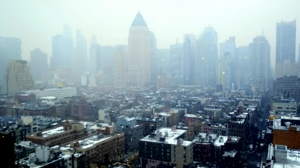 Panoramę miasta panorama w okresie zimowym — Wideo stockowe