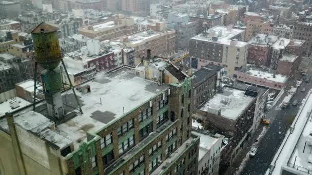 Jour de neige scène dans la ville — Video