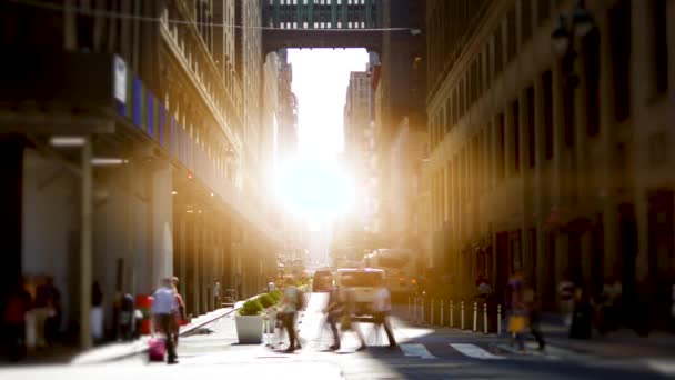 Människor gå på New York City street — Stockvideo