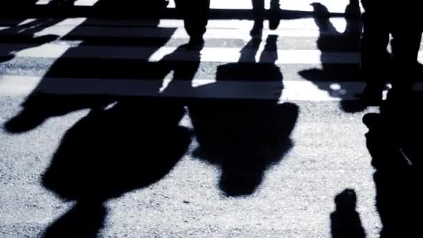 Shadows of walking people — Stock Video