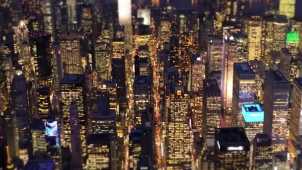 New York City skyline på natten — Stockvideo