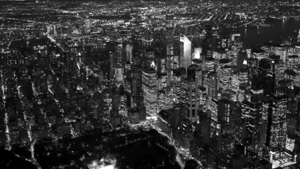 New York City Skyline bei Nacht — Stockvideo