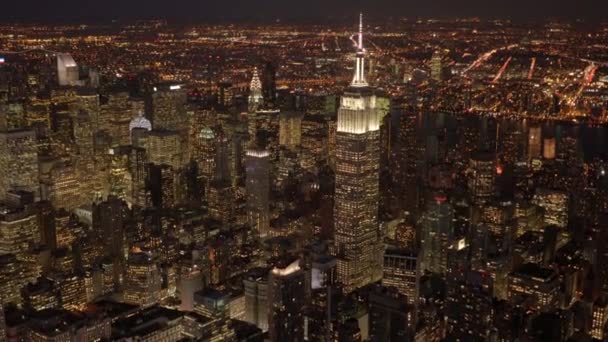 New york city skyline at night — Stock Video