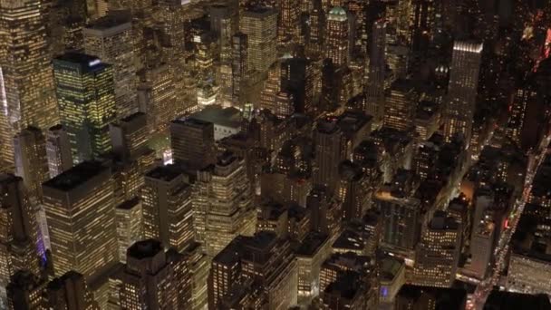 New York City skyline på natten — Stockvideo