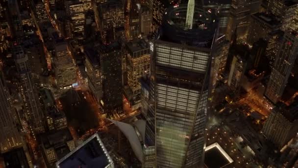 Freedom tower at night — Stock Video