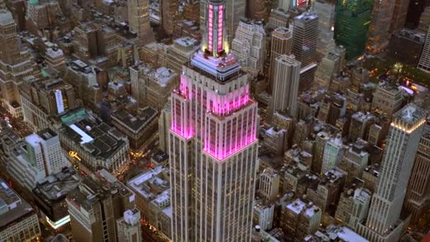 Empire state building por la noche — Vídeos de Stock