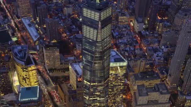 Freedom tower på natten — Stockvideo