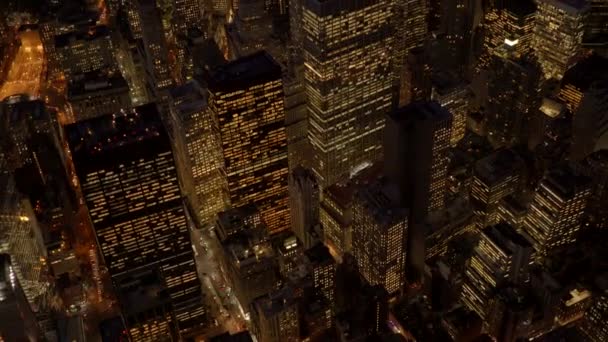 New York City Skyline bei Nacht — Stockvideo