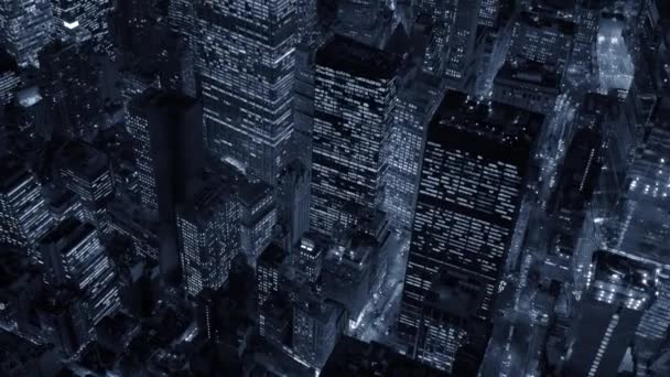 New York City skyline på natten — Stockvideo