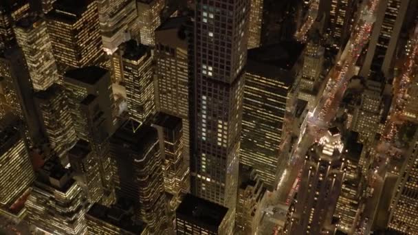 Nova Iorque skyline cidade à noite — Vídeo de Stock
