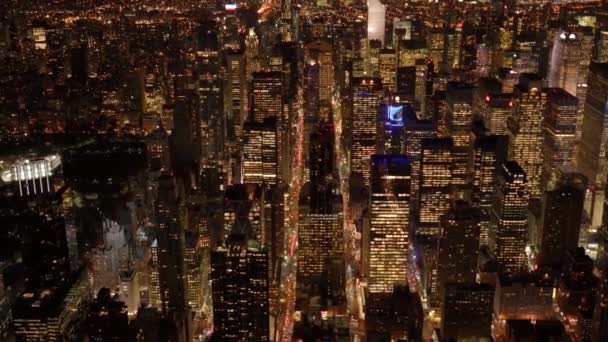 New York City panorama v noci — Stock video