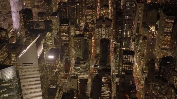 New York City skyline på natten — Stockvideo