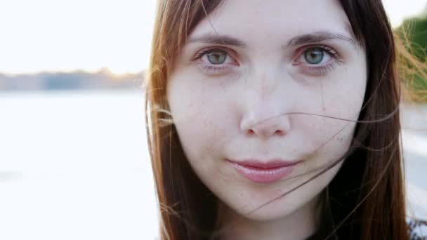 Portrait of beautiful woman — Stock Video