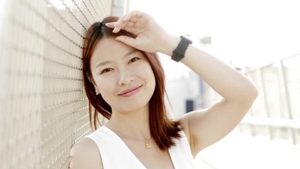 Portrait of beautiful asian woman — Stock Video