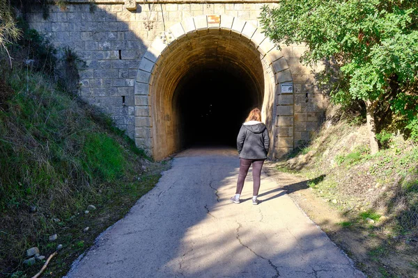 Vlakový Tunel Opuštěný Venkově — Stock fotografie