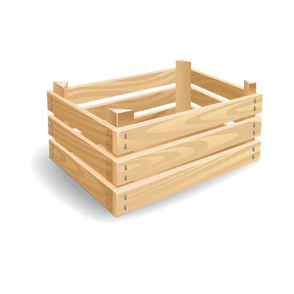 Caja vacía de madera — Vector de stock