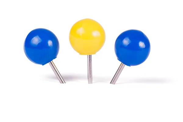 Häftstift boll i olika färger — Stockfoto