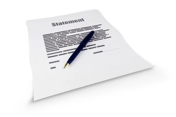 Statement document — Stock Photo, Image