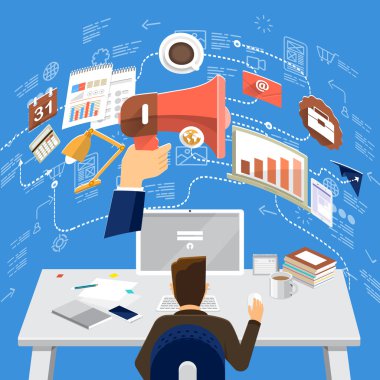 İş teknoloji düz tasarımı