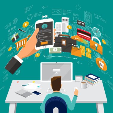 İş teknoloji düz tasarımı