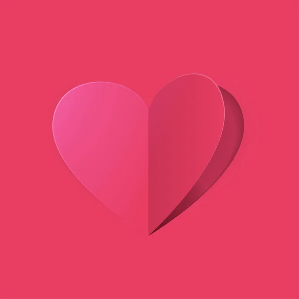 Vector Design Konzept Valentinstag Liebe Rosa Hintergrund Herzpapier Ausschneiden Und — Stockvektor