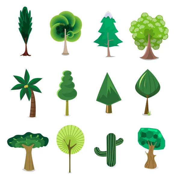 Set cartoon bomen — Stockvector