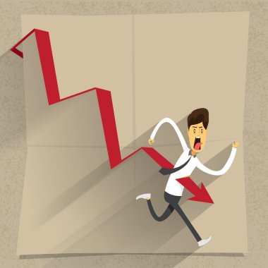 ofis çalışanı aşağı ve grafik tarafından die