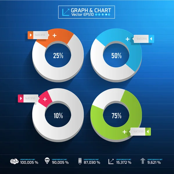 Diagrama gráfico gráfico em azul —  Vetores de Stock