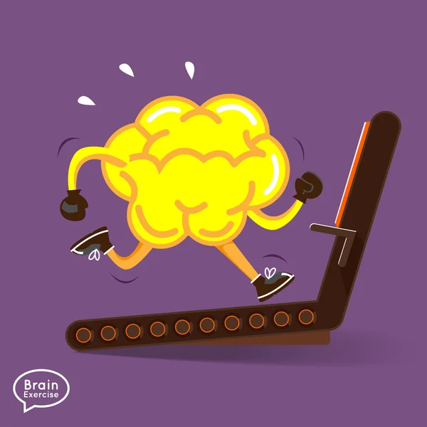 Cerebro carácter corriendo — Vector de stock