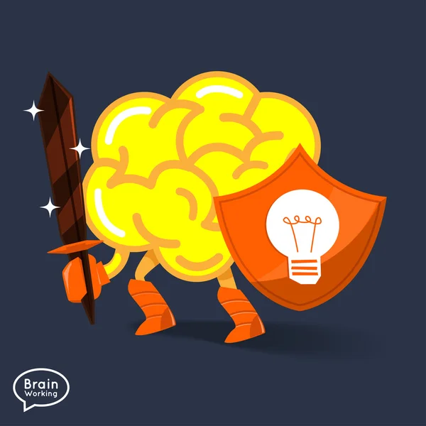 Cerveau en action protéger — Image vectorielle