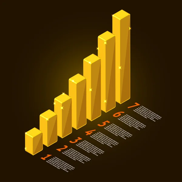 Oro e rapporto informativo mostrano il successo del business — Vettoriale Stock