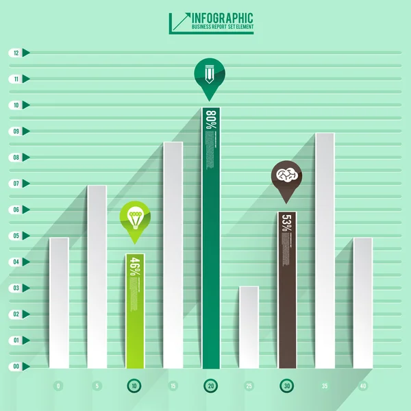 Diagrama infográfico gráfico gráfico — Vector de stock