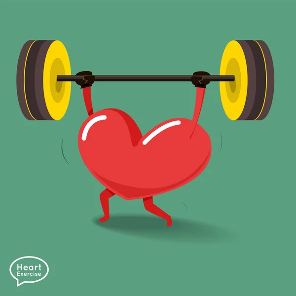Kalp karakter vektör Fitness yapıyor — Stok Vektör