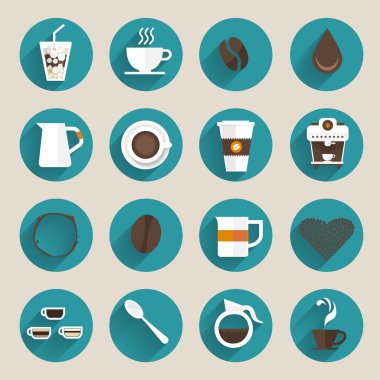 kahve simgeleri ayarlandı