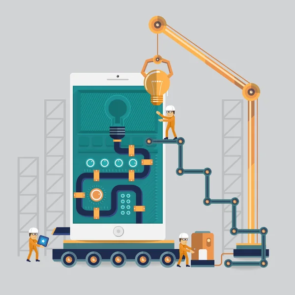 Başarı için mobil mühendislik — Stok Vektör