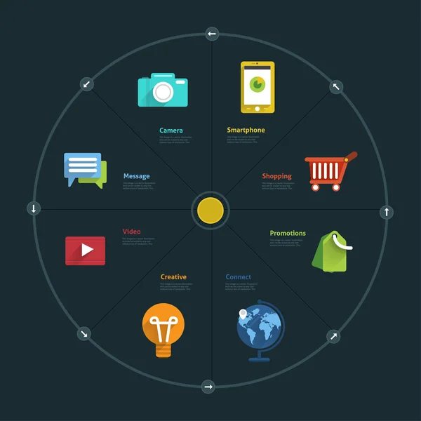 Ícones infográficos e empresariais —  Vetores de Stock