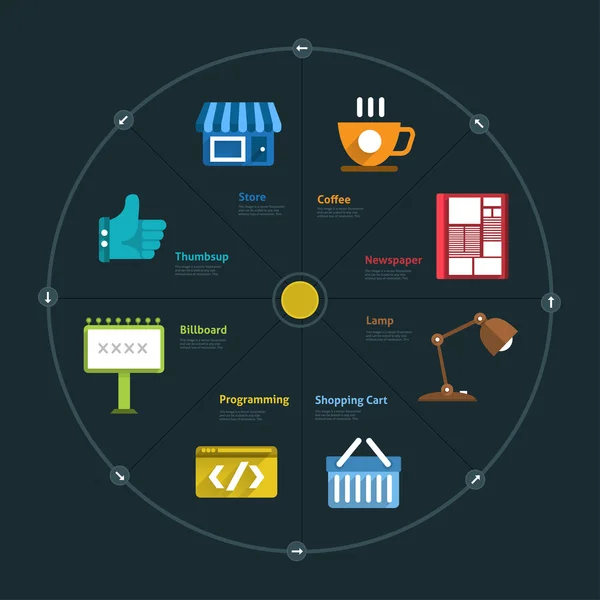 Infografik und Wirtschaftssymbole — Stockvektor