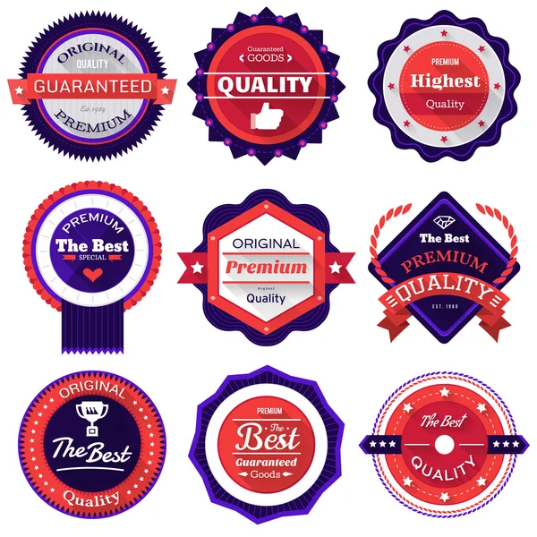 Set de insignias de calidad vintage retro — Vector de stock