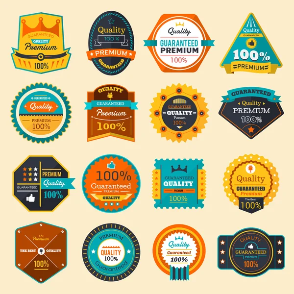 Quality Badges Set — Stock Vector